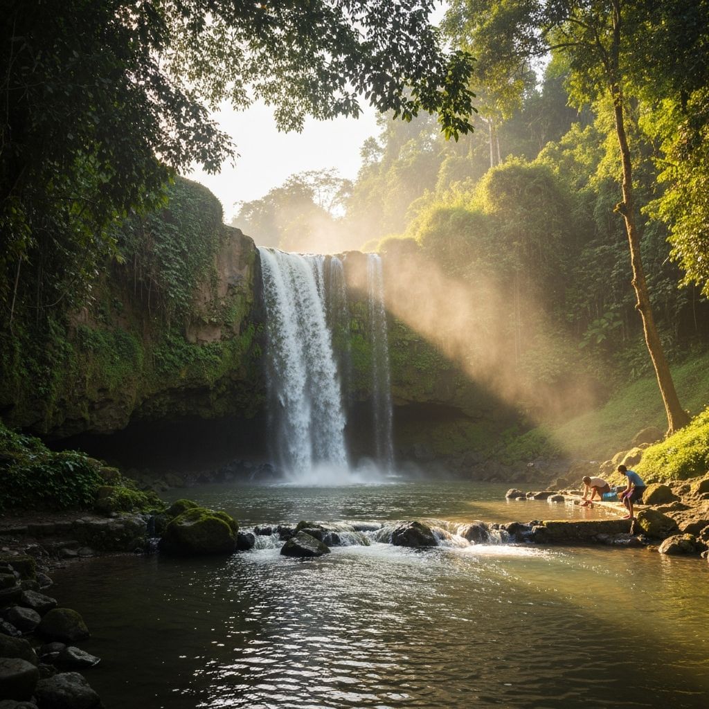 Hidden waterfall in Bali
